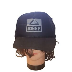 Vintage Reef Hat Trucker Rope Snapback Pirate Black Logo Everyday Casual